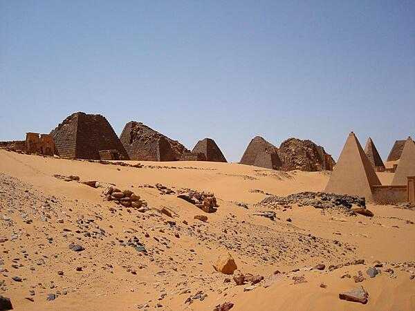 The pyramids of the Kushite rulers at Meroe, Sudan, are the world’s largest collection of pyramids (more than 200). Meroe, located between the Nile and Atbara rivers, was the capital of the Kingdom of Kush, an empire in Nubia that extended from the Mediterranean to sub-Saharan Africa between the 8th century B.C. and the 4th century A.D.