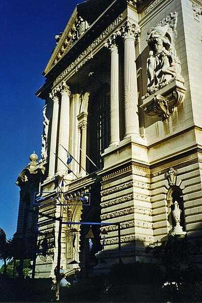 The entrance to the Musée Océanographie (Oceanographic Museum) in Monaco-Ville. Inaugurated in 1910 by its founder, Prince Albert I, the museum offers a collection of marine fauna. The basement houses a world-famous aquarium, with over 4,000 species of fish.