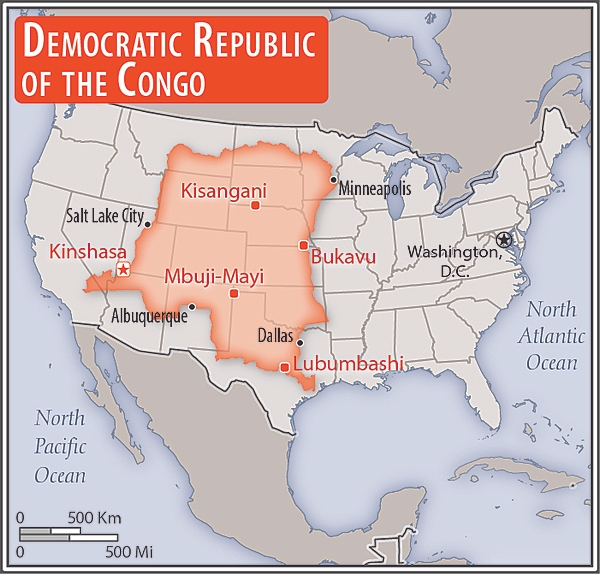 <p>slightly less than one-fourth the size of the US</p>