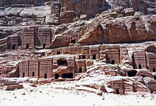 The Street of Façades in Petra, Jordan, is made up of 44 tombs..