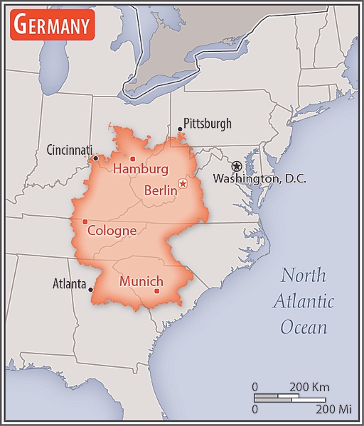 <p>three times the size of Pennsylvania; slightly smaller than Montana</p>