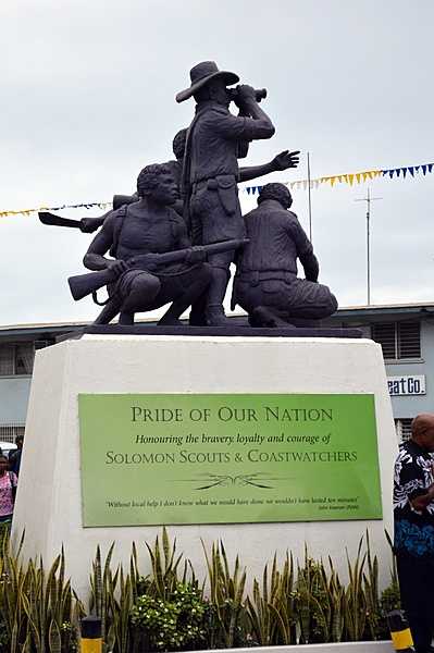 The Solomon Scouts and Coastwatchers Memorial at Honiara, Guadalcanal, Solomon Islands. The Solomon Scouts and Coastwatchers provided support and aid to the Allied effort during World War II. Photo courtesy of the US Army/ Staff Sgt. Armando R. Limon.