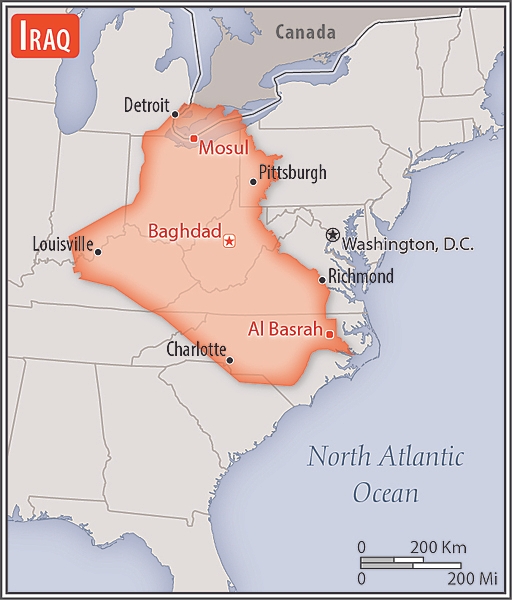 <p>slightly more than three times the size of New York state</p>
