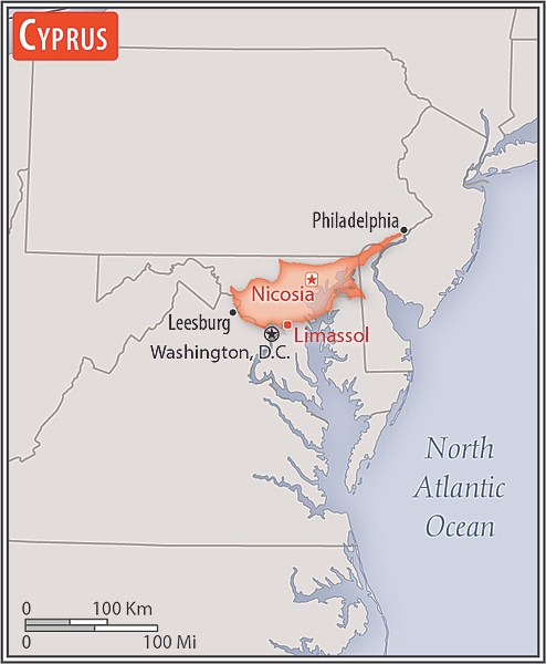<p>about 0.6 times the size of Connecticut</p>
