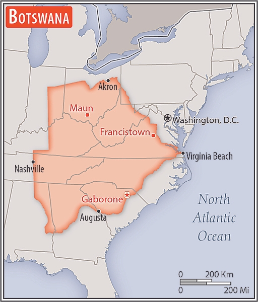 <p>slightly smaller than Texas; almost four times the size of Illinois</p>