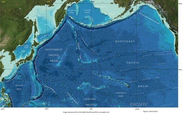 Figure 2: North Pacific sea floor
Image reproduced from the GEBCO World map 2014, www.gebco.net